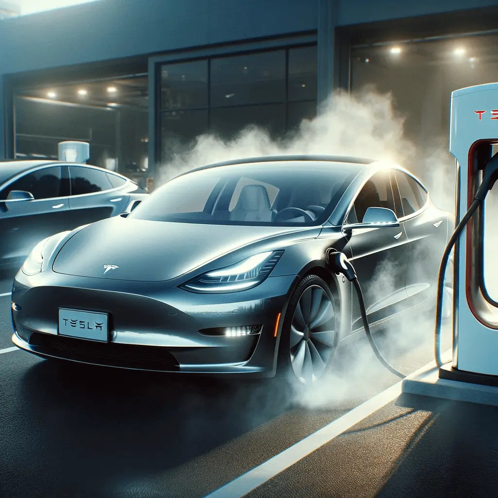 Tesla Steaming While Charging